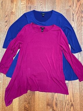 Two Alfani Solid Tops 3/4 Sleeves